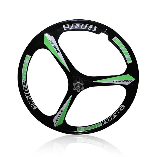 J3SWA 24/26インチ MTBマウンテンバイク用前後ホイール、3スポークマグネシウム合金ホイール、ベアリングタイプ、前ホイールサポートクイックリリース