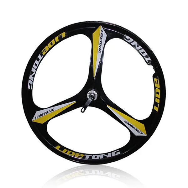 J3SWA 24/26インチ MTBマウンテンバイク用前後ホイール、3スポークマグネシウム合金ホイール、ベアリングタイプ、前ホイールサポートクイックリリース