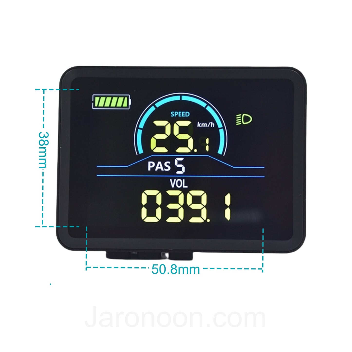 LCD-P5C-21D E-Bike Smart Display Meter | 48V, IP67 Waterproof, SM 5+3 Pin Female (50.8x38mm)