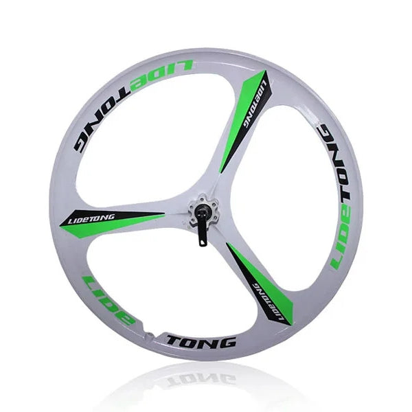 J3SWA 24/26インチ MTBマウンテンバイク用前後ホイール、3スポークマグネシウム合金ホイール、ベアリングタイプ、前ホイールサポートクイックリリース