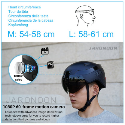 HA03D Upgraded Bluetooth Calling Smart Helmet with 1080P HD Built-in Driving Recorder Camera, Detachable Visor,Turn Signal Taillight