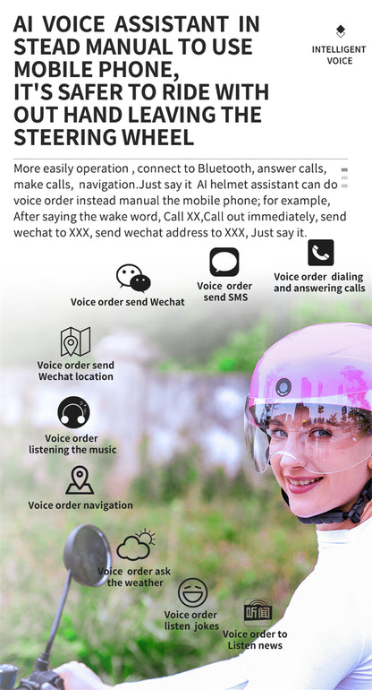 前部及び後部HDの作り付けのカメラ、Bluetoothの呼出しおよびWIFIのサポート電話APPの生きている点検が付いているAIのスマートなヘルメット、 保存と共有