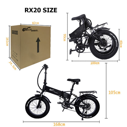 RX20 750Wの折る電気自転車20*4.0 脂肪タイヤのマウンテン バイク48V E バイクの完全な懸濁液