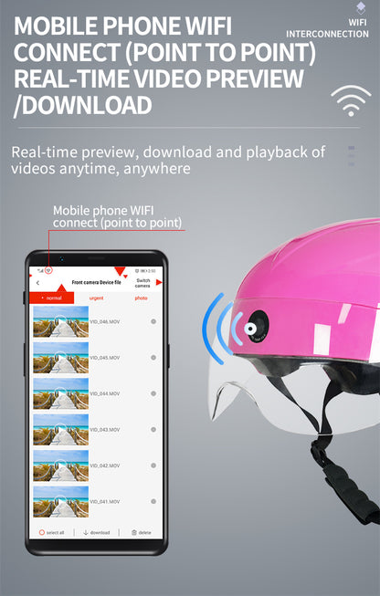 前部及び後部HDの作り付けのカメラ、Bluetoothの呼出しおよびWIFIのサポート電話APPの生きている点検が付いているAIのスマートなヘルメット、 保存と共有